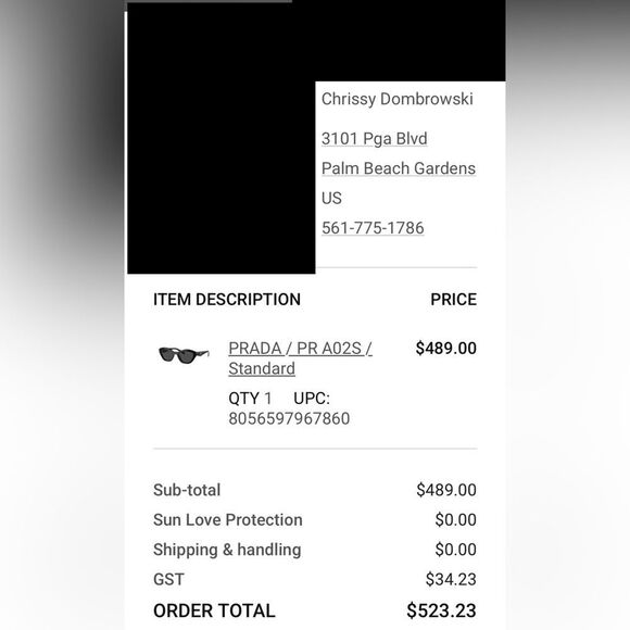 PRADA Sunglasses - A 02S - BLACK on Black - BRAND NEW with Case-Box-Paperwork - Picture 10 of 13